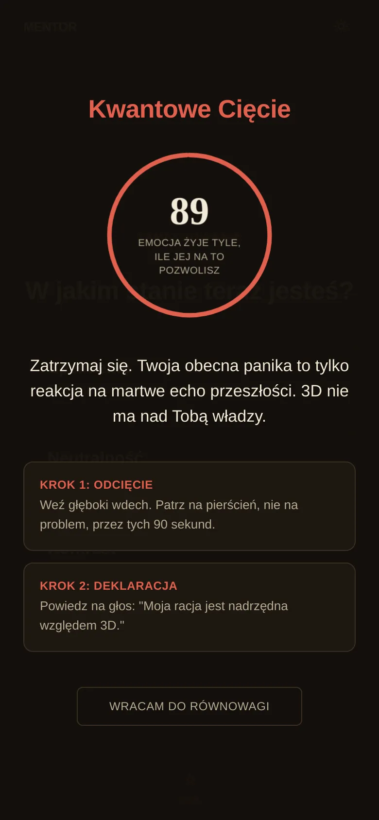 Ekran SOS z licznikiem 90 sekund
