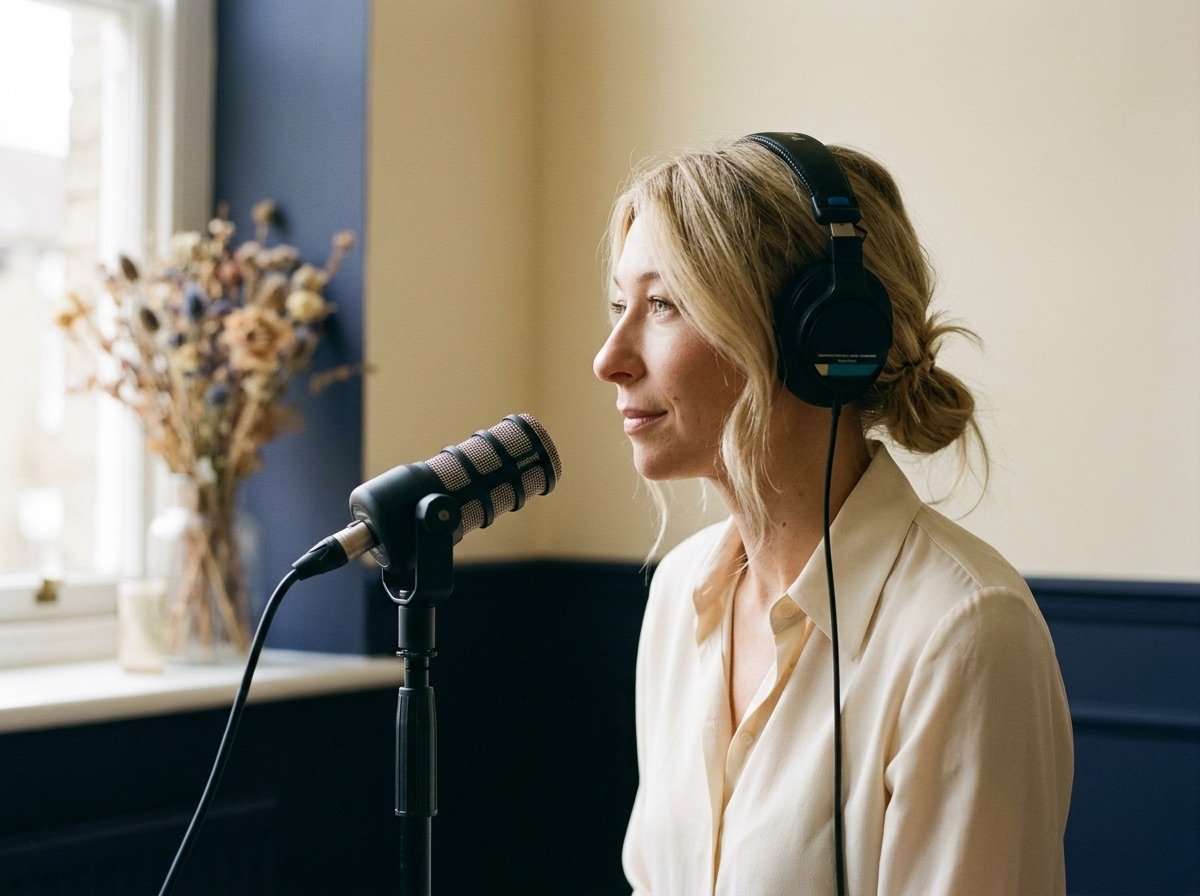 Beata Badura at the microphone
